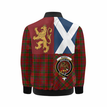 Munro (Monroe) Crest Tartan Kid Bomber Jacket with Lion Rampant Saltire Style