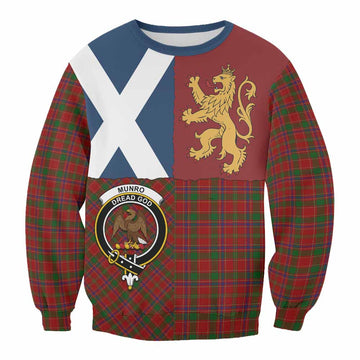 Munro (Monroe) Crest Tartan Sweatshirt with Lion Rampant Saltire Style