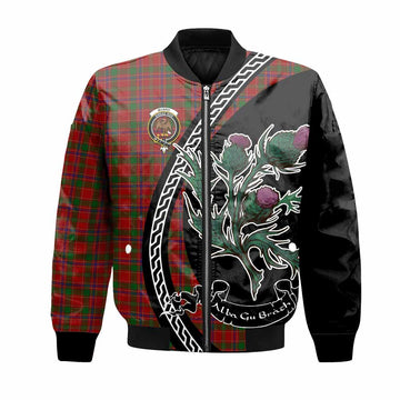 Munro (Monroe) Family Crest Tartan Bomber Jacket Alba Thistle Inspired