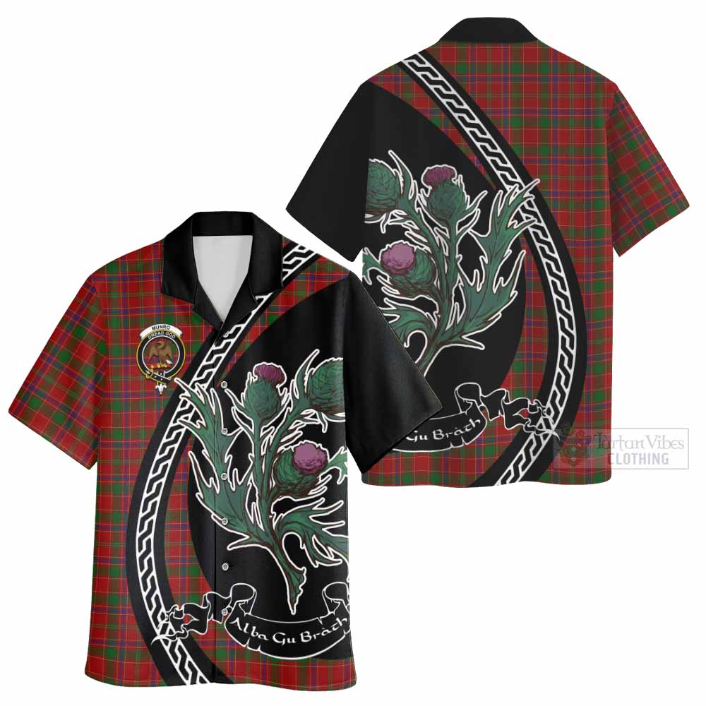 Munro (Monroe) Family Crest Tartan Hawaiian Shirt Alba Thistle Inspired - Tartan Vibes Clothing
