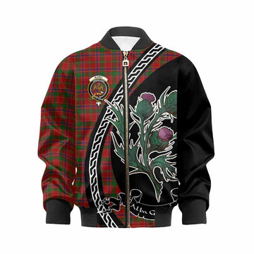 Munro (Monroe) Family Crest Tartan Kid Bomber Jacket Alba Thistle Inspired