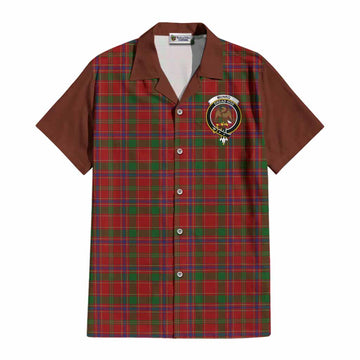 Munro (Monroe) Tartan Accent Cotton Hawaiian Shirt with Family Crest