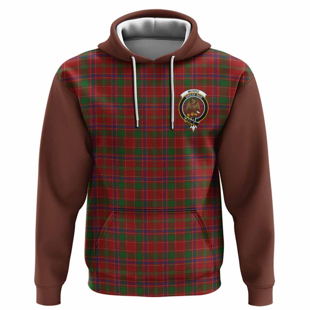 Munro (Monroe) Tartan Accent Hoodie with Family Crest
