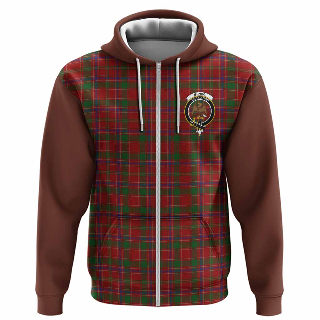 Munro (Monroe) Tartan Accent Hoodie with Family Crest