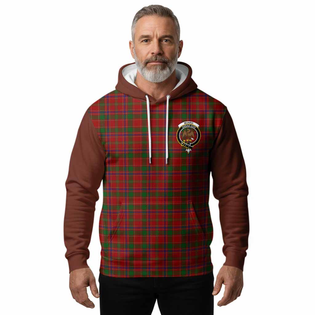 Munro (Monroe) Tartan Accent Hoodie with Family Crest