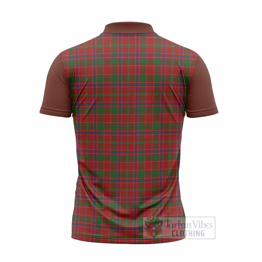 Munro (Monroe) Tartan Accent Zipper Polo Shirt with Family Crest