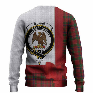 Munro (Monroe) Tartan Crest Christmas Christmas Ugly Sweater Highland Cow Bagpipes Coquette Bow Style