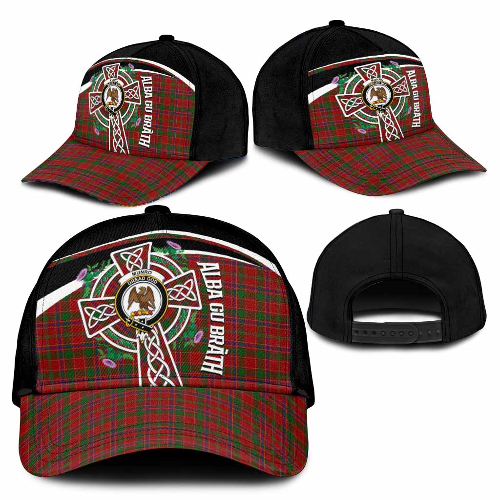 Munro (Monroe) Tartan Crest Classic Cap Scottish Thistle Celtic Cross Alba Gu Brath