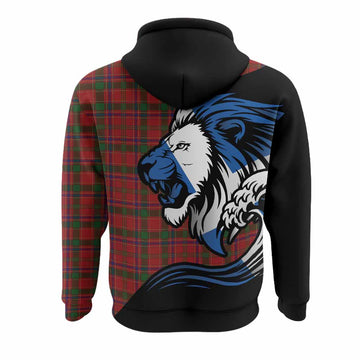 Munro (Monroe) Tartan Crest Hoodie Scottish Golden Lions Wave Flow