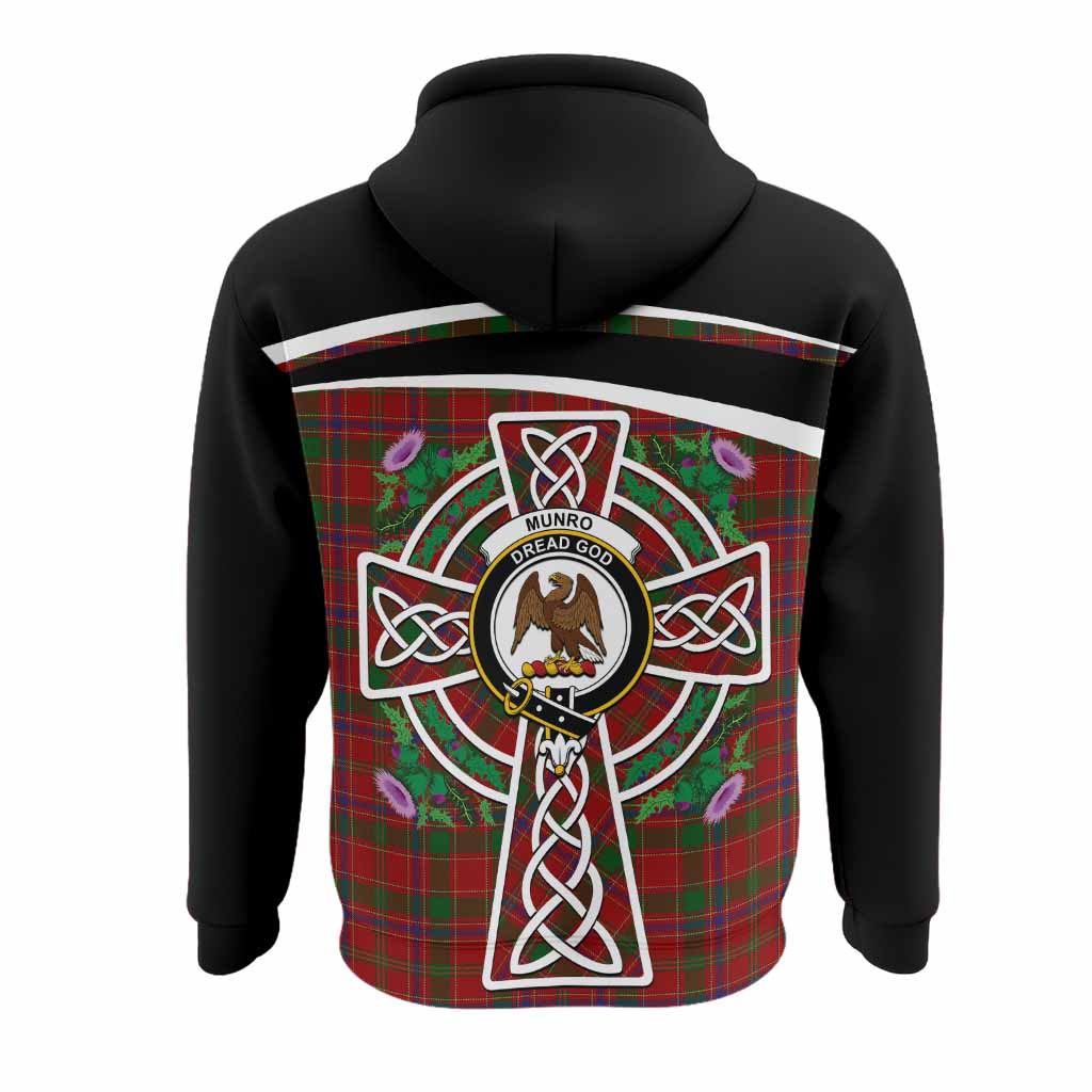 Munro (Monroe) Tartan Crest Hoodie Scottish Thistle Celtic Cross Alba Gu Brath
