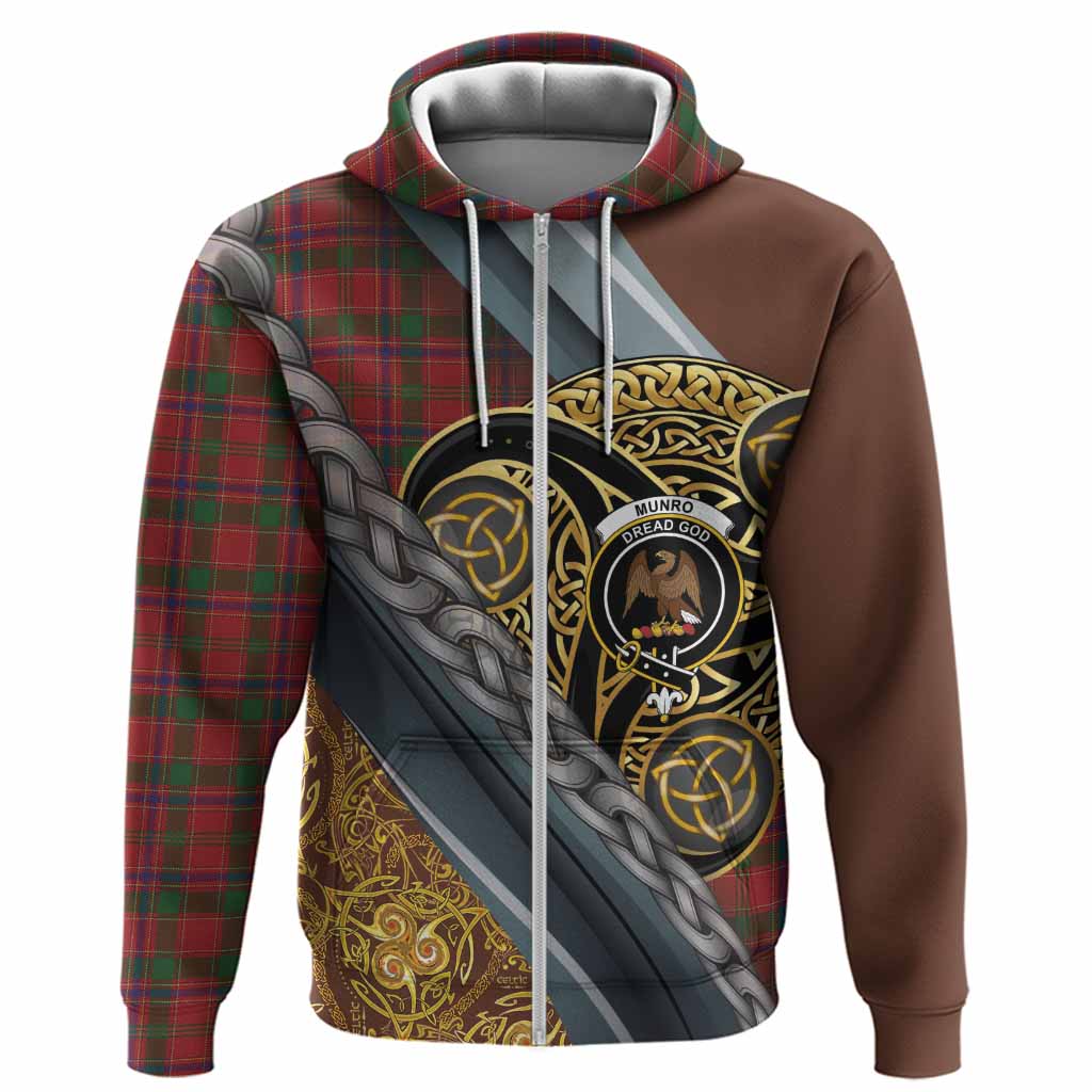Munro (Monroe) Tartan Crest Hoodie Scottish Triskele Celtic