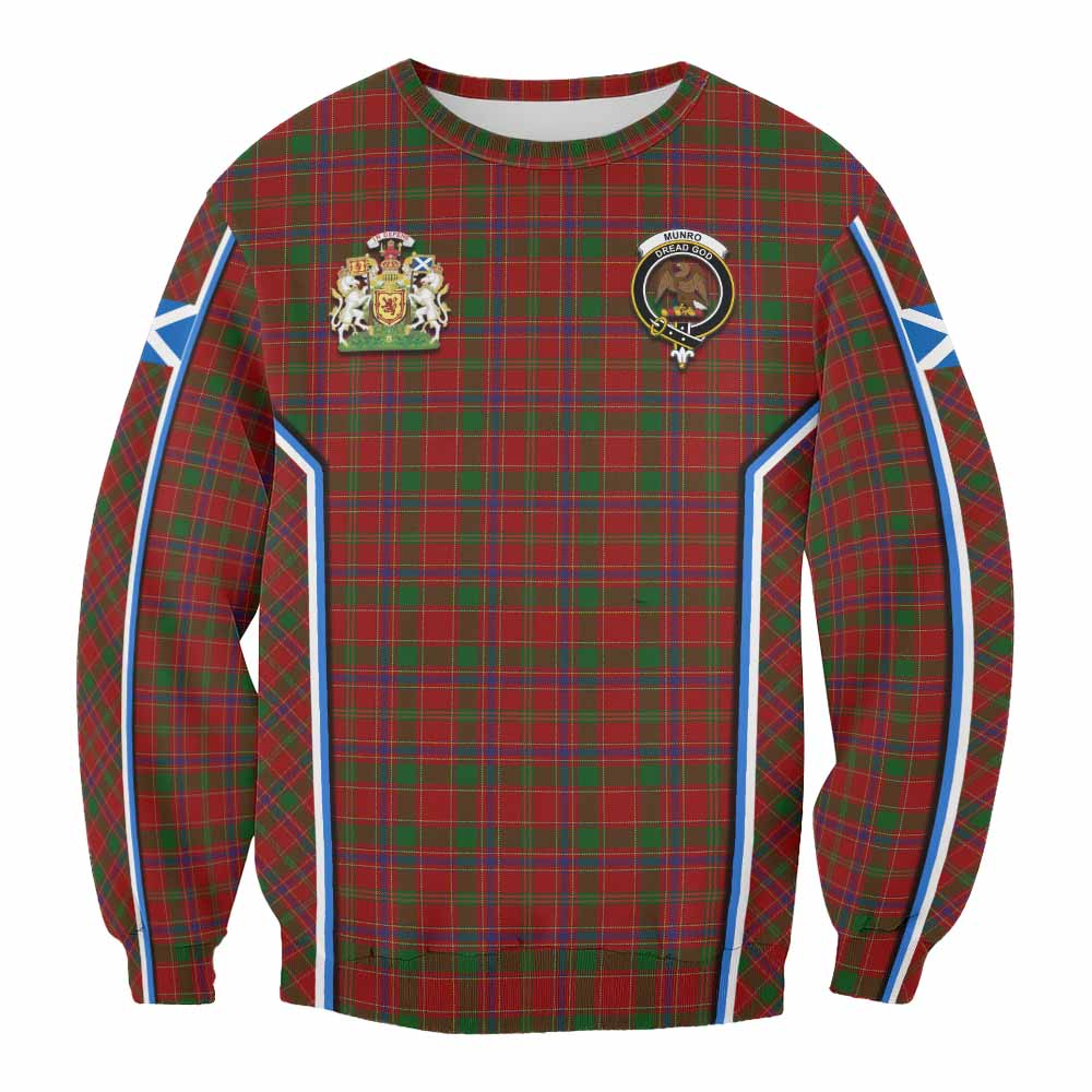 Munro (Monroe) Tartan Crest Sweatshirt Scotland Coat of Arm Flag Style - Tartan Vibes Clothing