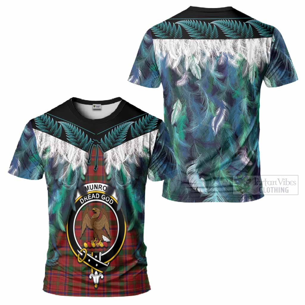 Munro (Monroe) Tartan Crest T-Shirt New Zealand Maori Korowai Cloak