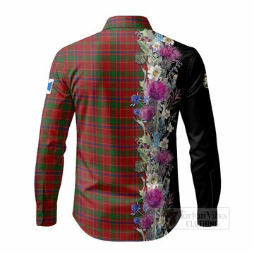 Munro (Monroe) Tartan Crest Thistle Floral Long Sleeve Button Shirts - Tartan Vibes Clothing