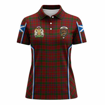 Munro (Monroe) Tartan Crest Women's Polo Shirt Scotland Coat of Arm Flag Style