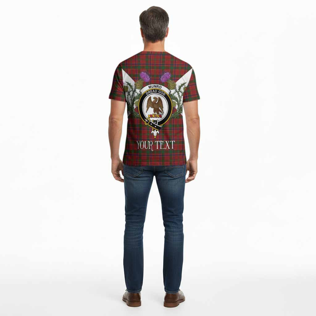 Munro (Monroe) Tartan Family Crest Cotton T-shirt Scottish Burns Night Thistle Floral