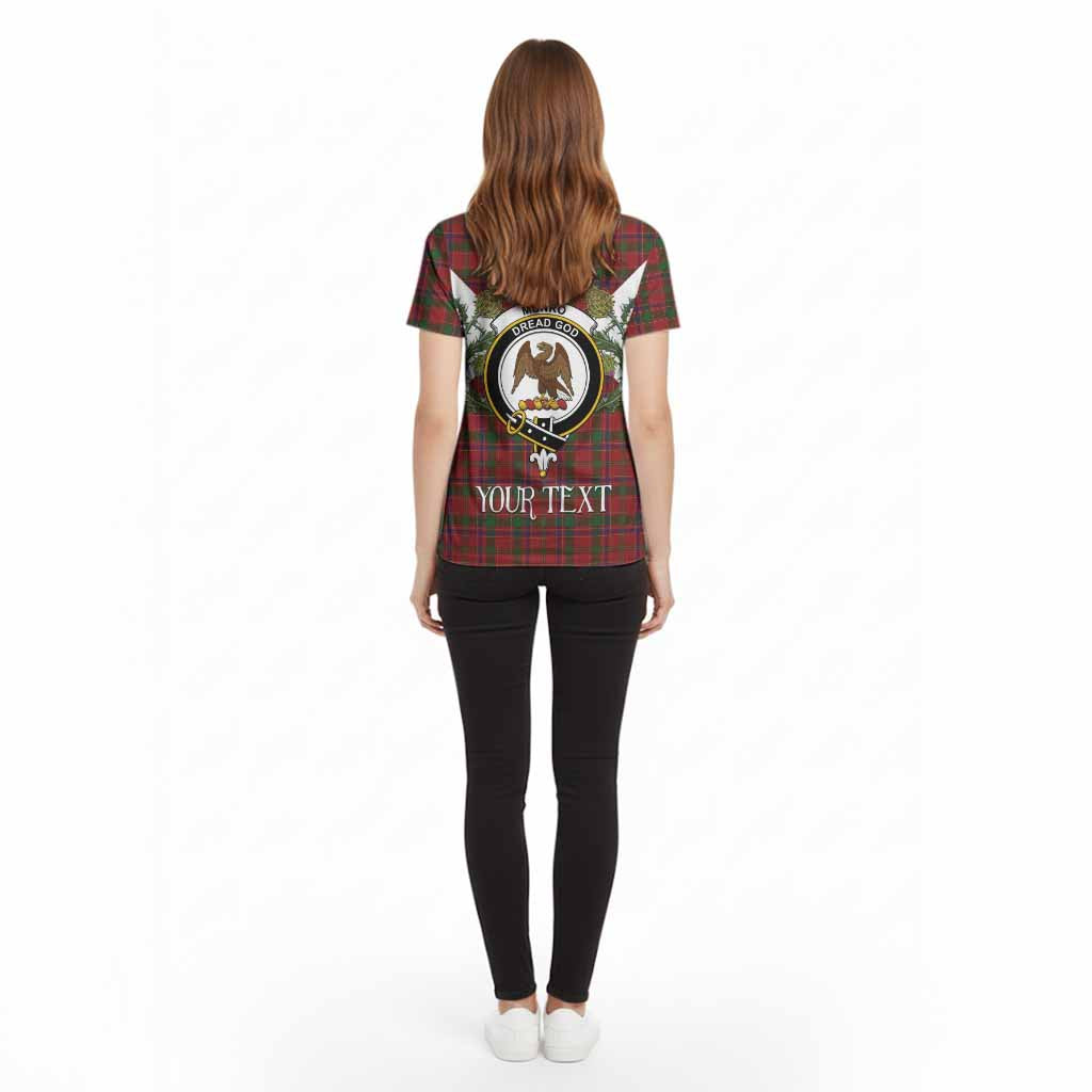 Munro (Monroe) Tartan Family Crest Cotton T-shirt Scottish Burns Night Thistle Floral