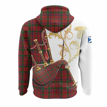 Munro (Monroe) Tartan Family Crest Hoodie Bagpipes with Scottish Thistle
