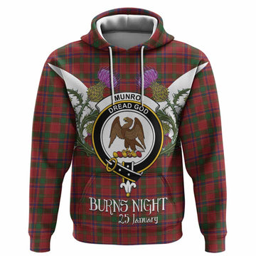 Munro (Monroe) Tartan Family Crest Hoodie Scottish Burns Night Thistle Floral