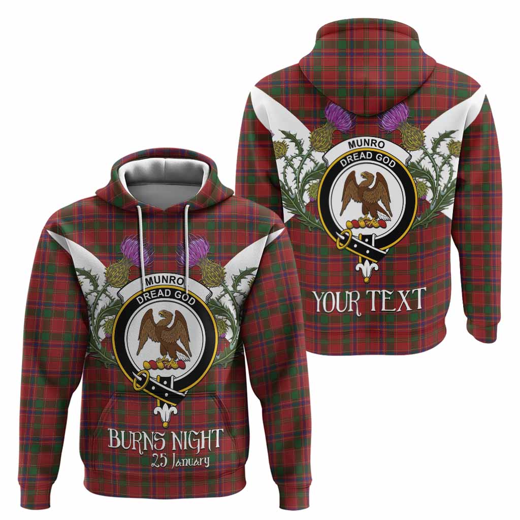 Munro (Monroe) Tartan Family Crest Hoodie Scottish Burns Night Thistle Floral
