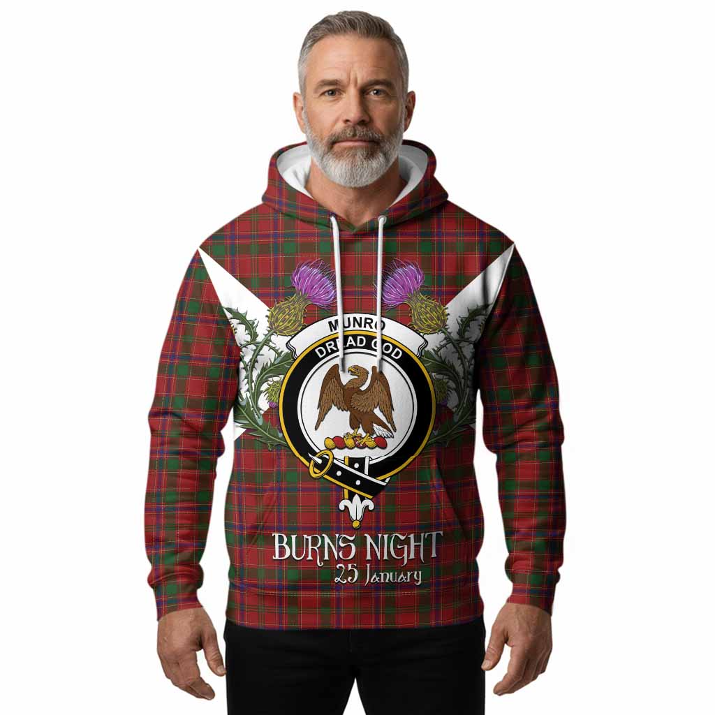 Munro (Monroe) Tartan Family Crest Hoodie Scottish Burns Night Thistle Floral