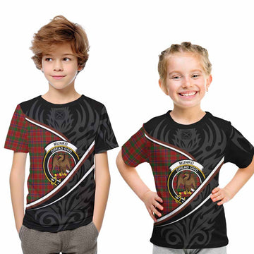 Munro (Monroe) Tartan Family Crest Kid T-shirt Celtic Scottish Thistle Floral