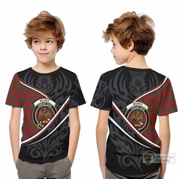 Munro (Monroe) Tartan Family Crest Kid T-shirt Celtic Scottish Thistle Floral