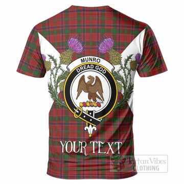 Munro (Monroe) Tartan Family Crest T-Shirt Scottish Burns Night Thistle Floral