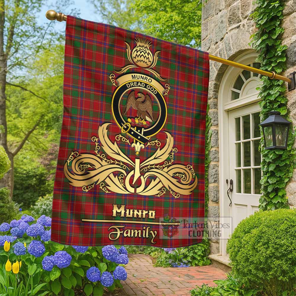 Munro (Monroe) Tartan Garden Flag with Highland Thistle Cherish Family Crest Style - Tartan Vibes Clothing