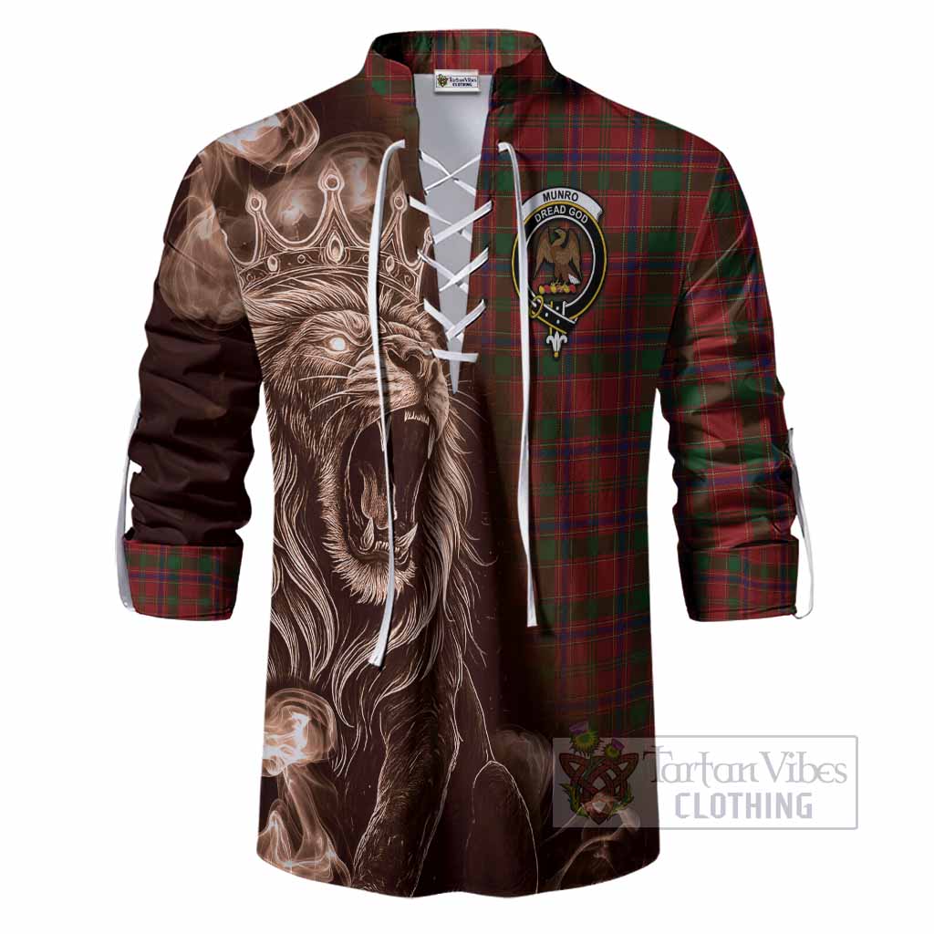 Munro (Monroe) Tartan Ghillie Shirt Roaring Lion Heritage