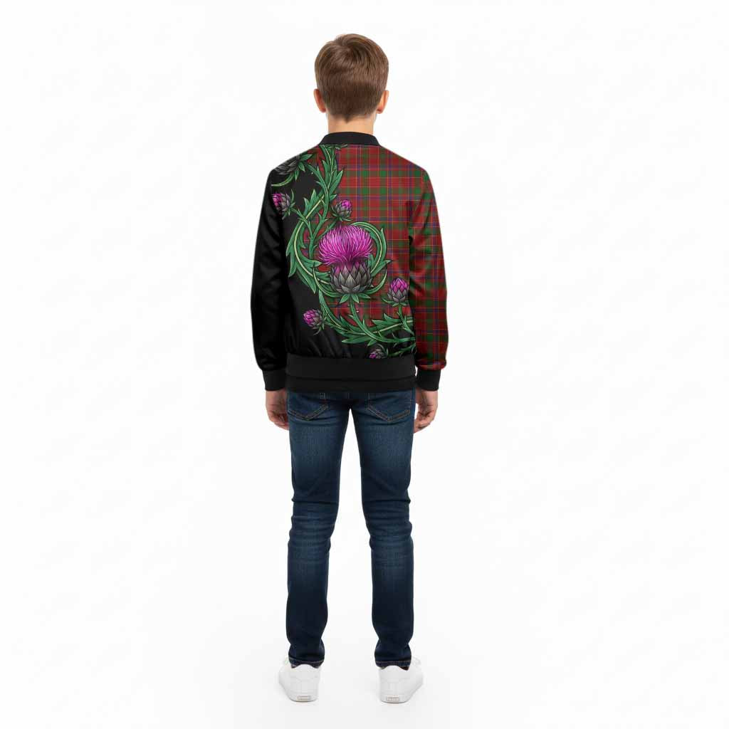 Munro (Monroe) Tartan Kid Bomber Jacket Resilient Scottish Thistle - Tartan Vibes Clothing