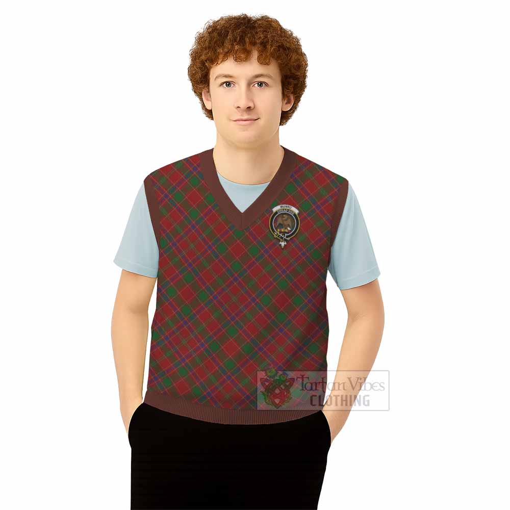 Munro (Monroe) Tartan Knitted V-Neck Vest with Family Crest Cross Style