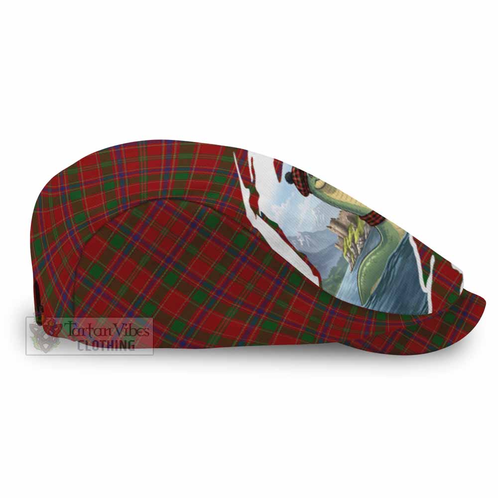 Munro (Monroe) Tartan Loch Ness Monster Scottish Heritage Art Flat Cap, Jeff Cap