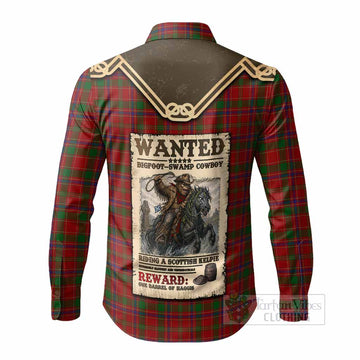 Munro (Monroe) Tartan Long Sleeve Button Shirts Bigfoot Riding The Kelpie Monster