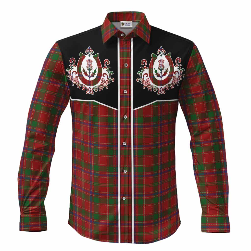 Munro (Monroe) Tartan Long Sleeve Button Shirts Horseshoe Ornament Men's Shirt S - Tartan Vibes Clothing