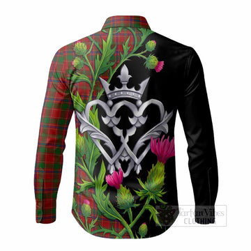 Munro (Monroe) Tartan Luckenbooth Long Sleeve Button Shirts Silver Heart Crown Thistle Floral - Tartan Vibes Clothing