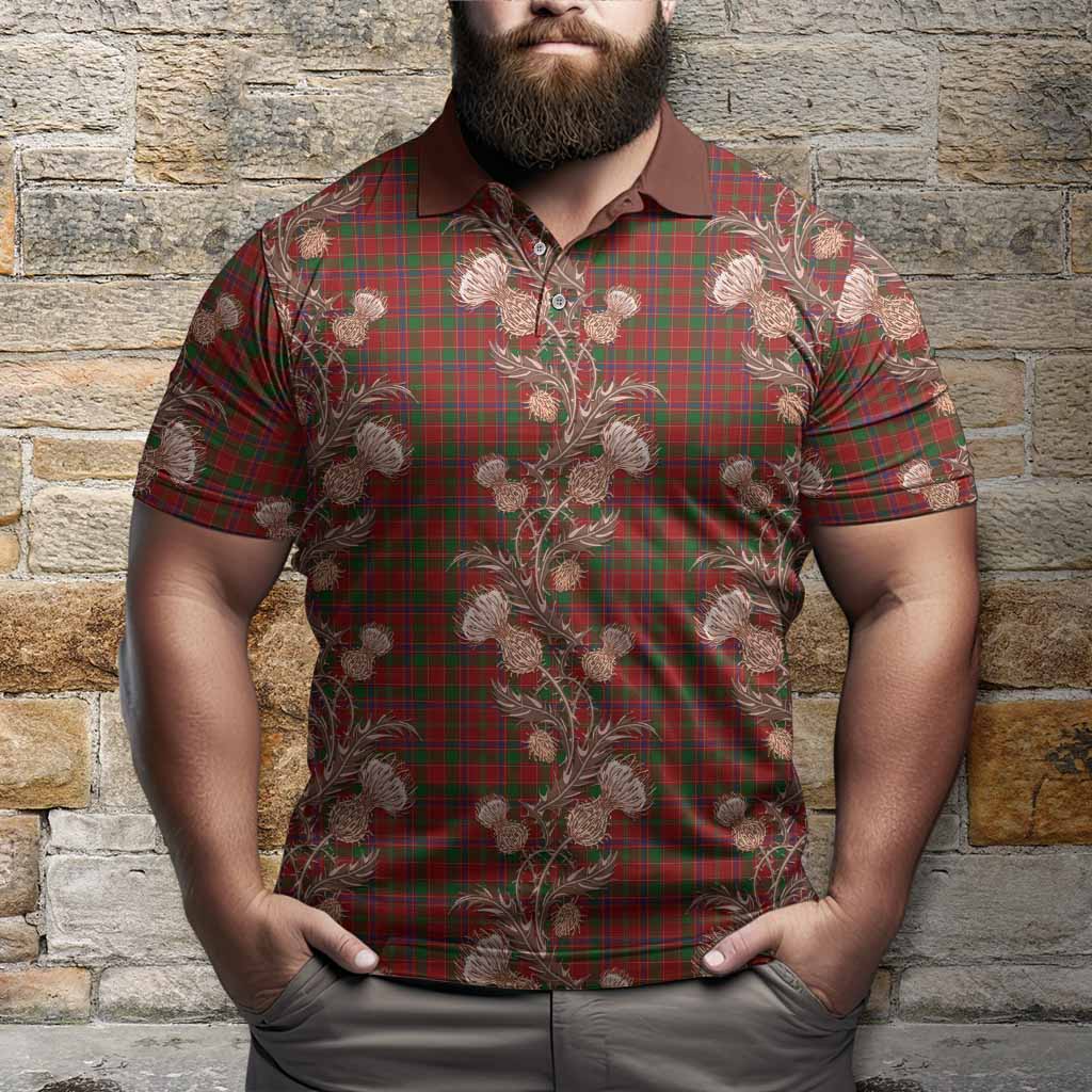 Munro (Monroe) Tartan Polo Shirt Seamless Scottish Thistle Flowers