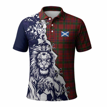 Munro (Monroe) Tartan Scottish Polo Shirt Angry Lion With Soccer Ball Style