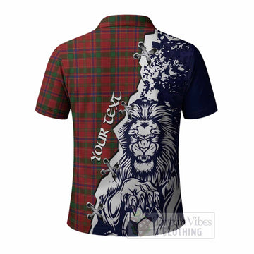 Munro (Monroe) Tartan Scottish Polo Shirt Angry Lion With Soccer Ball Style