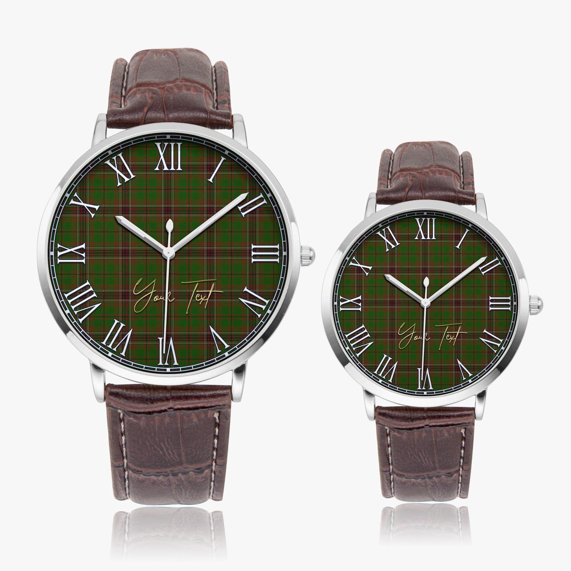 Murphy Tartan Personalized Your Text Leather Trap Quartz Watch - Tartan Vibes Clothing