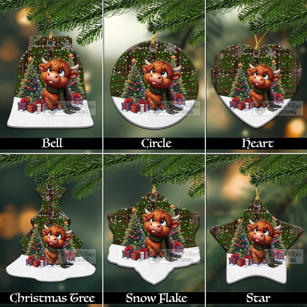 Murphy Tartan Christmas Ceramic Ornament with Adorable Highland Coo Ceramic - Tartan Vibes Clothing