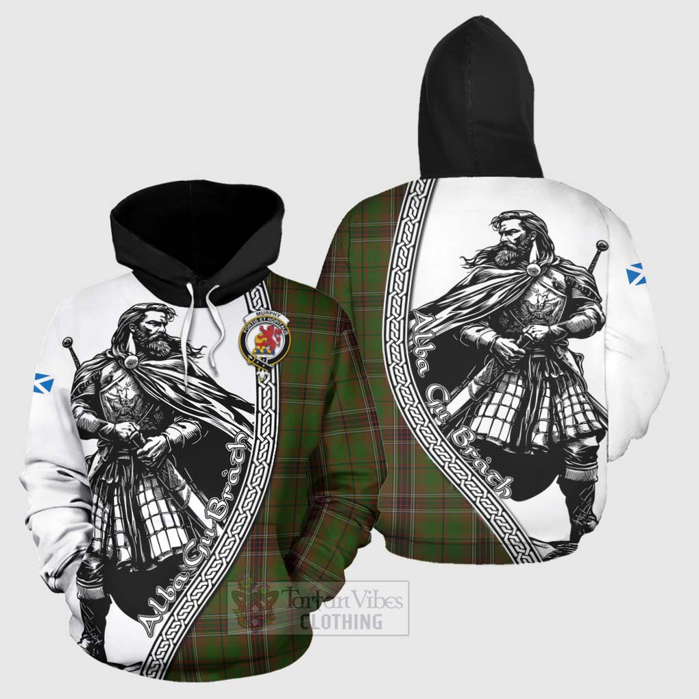 Murphy Tartan Clan Crest Hoodie with Highlander Warrior Celtic Style Zip Hoodie - Tartan Vibes Clothing