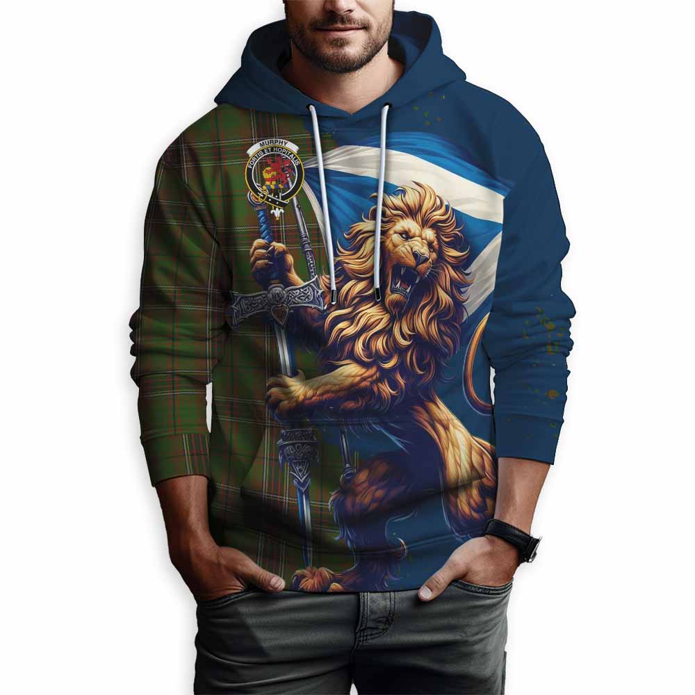 Murphy Tartan Family Crest Hoodie with Scottish Majestic Lion Zip Hoodie - Tartan Vibes Clothing