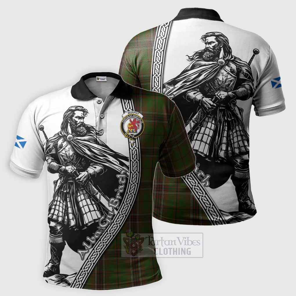 Murphy Tartan Clan Crest Polo Shirt with Highlander Warrior Celtic Style Kid - Tartan Vibes Clothing