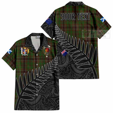 Tartan Vibes Clothing Murphy Crest Tartan Short Sleeve Button Shirt with New Zealand Silver Fern Half Style
