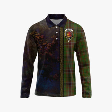 Murphy Tartan Family Crest Long Sleeve Polo Shirt Alba Gu Brath Be Brave Lion Ancient Style Unisex - Tartan Vibes Clothing