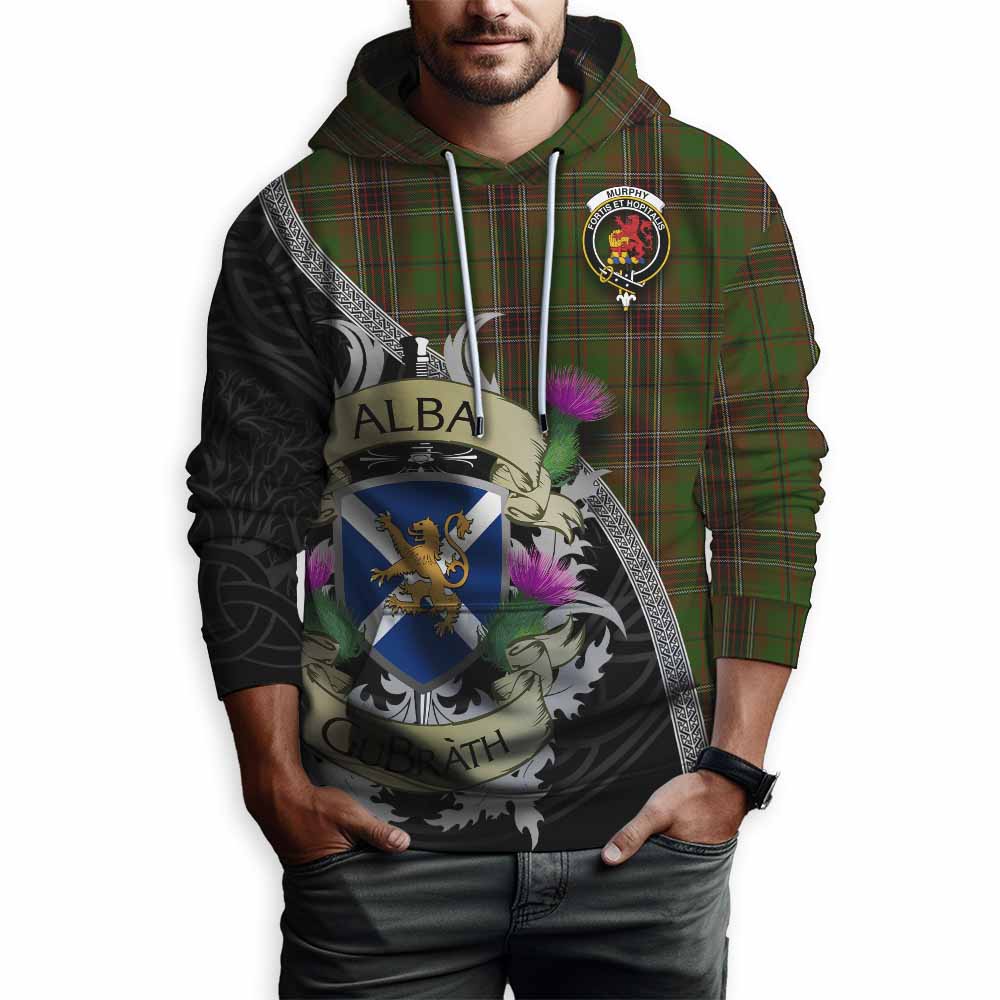 Murphy Tartan Family Crest Hoodie Lion Rampant Royal Thistle Shield Celtic Inspired Pullover Hoodie - Tartan Vibes Clothing