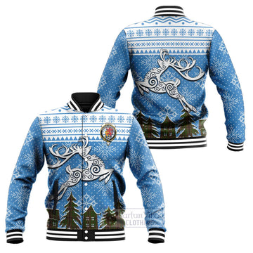 Murphy Clan Christmas Baseball Jacket Celtic Reindeer Style Unisex - Tartan Vibes Clothing