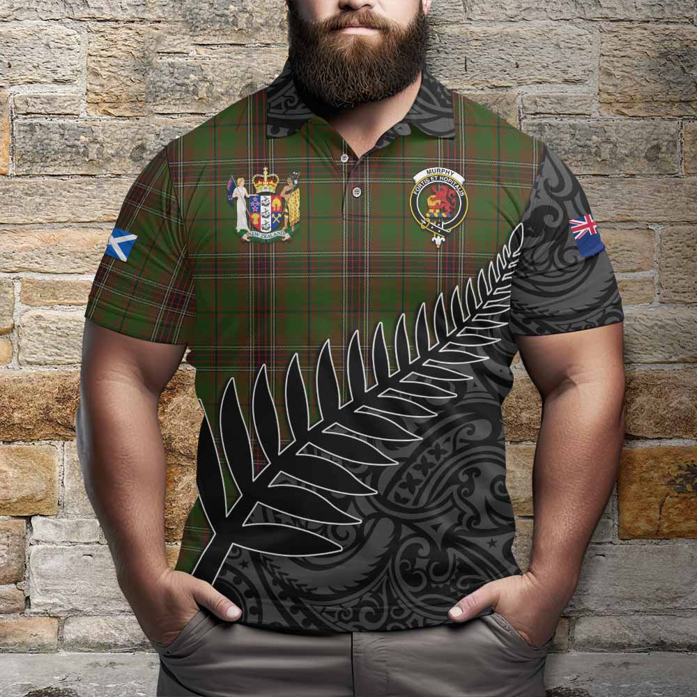 Murphy Crest Tartan Polo Shirt with New Zealand Silver Fern Half Style Kid - Tartan Vibes Clothing