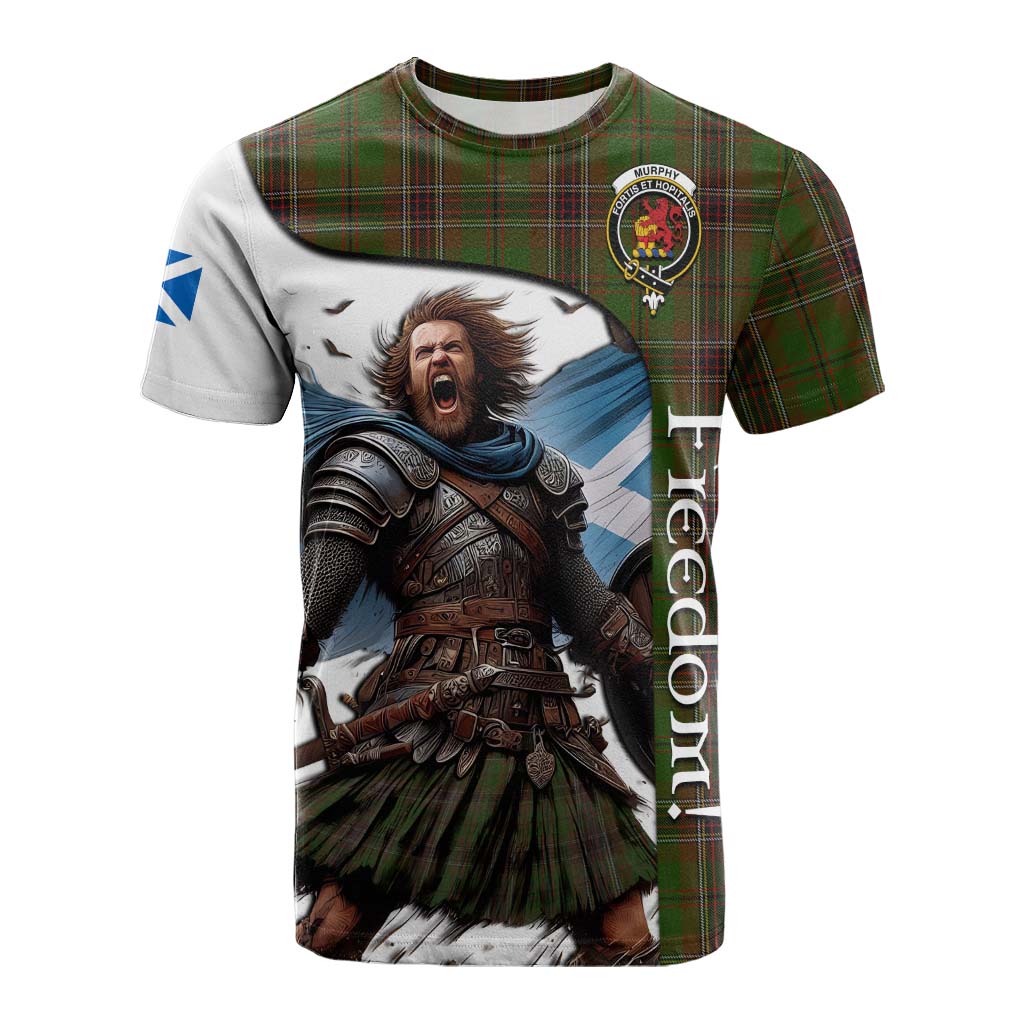 Tartan Vibes Clothing Murphy Crest Tartan Cotton T-shirt Inspired by the Freedom of Scottish Warrior